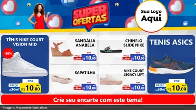Modelo de TV para TV Horizontal com o tema Super Ofertas para Calçados
