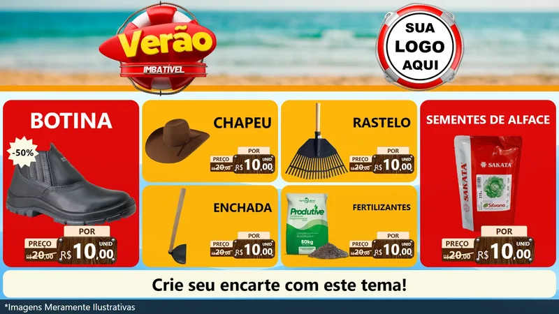 Modelo de TV para TV Horizontal com o tema Verão Imbatível para Agropecuária
