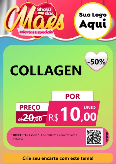 Modelo de Cartaz para Cartaz A4 Vertical com o tema Show das Mães - Ofertas Especiais para Suplementos alimentares