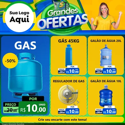 Modelo de Rede Social para Feed Facebook com o tema Grandes Ofertas para Água e gás