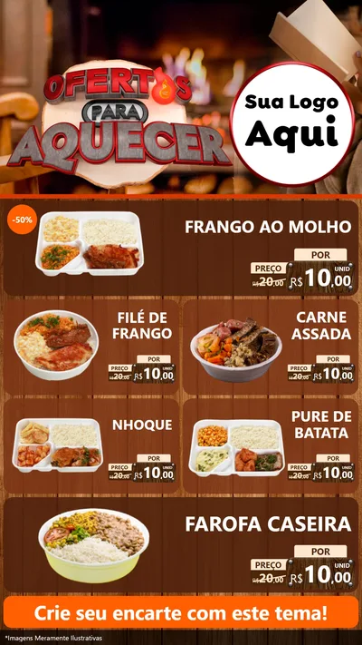 Modelo de TV para TV Vertical com o tema Ofertas Para Aquecer para Restaurante