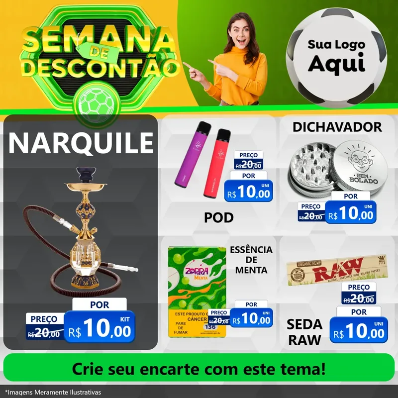 Modelo de Rede Social para Feed Facebook com o tema Semana de Descontão - Copa para Tabacaria