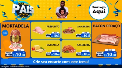 Modelo de TV para TV Horizontal com o tema Dia dos Pais para Frios e Laticínios