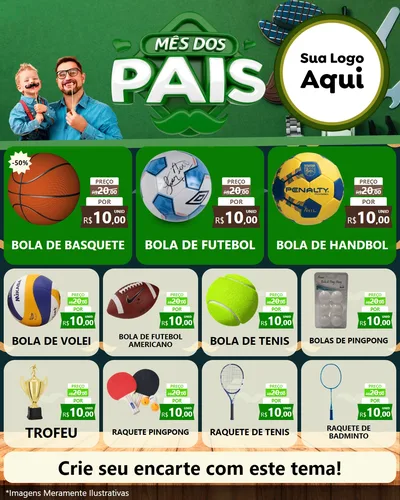 Modelo de Rede Social para Feed Instagram com o tema Mês dos Pais para Artigos Esportivos