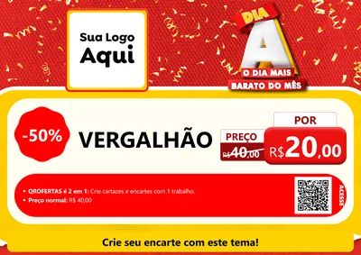 Modelo de Cartaz para Cartaz A4 Horizontal com o tema Dia A o Dia Mais Barato do Mês para Ferragens
