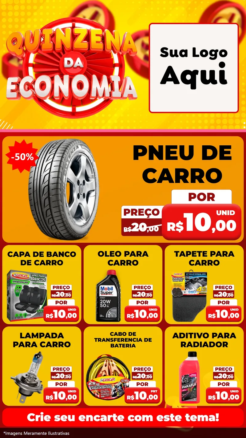 Modelo de Rede Social para Stories com o tema Quinzena Da Economia para Auto peças