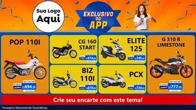 Modelo de TV para TV Horizontal com o tema Exclusivo do Aplicativo para Concessionaria de Motos