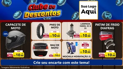 Modelo de TV para TV Horizontal com o tema Clube de Descontos para Moto peças