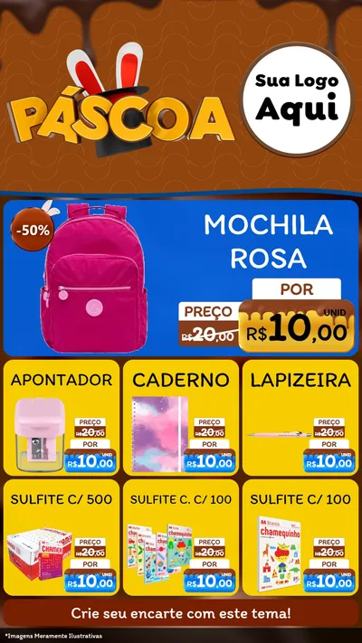Modelo de Rede Social para Stories com o tema Páscoa para Papelaria