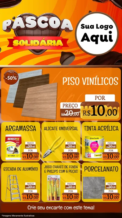 Modelo de Rede Social para Stories com o tema Páscoa Solidária para Material para Construção