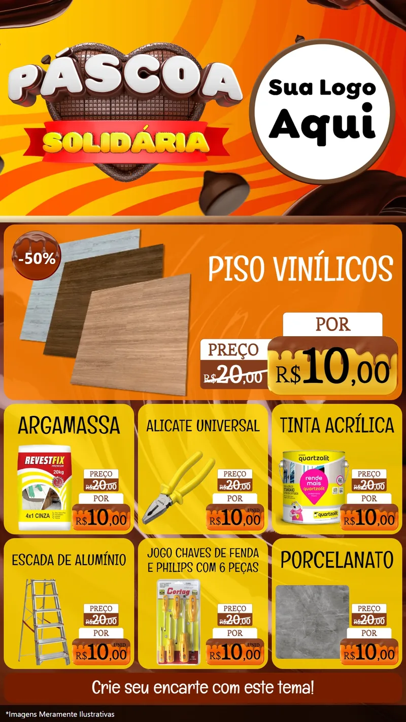 Modelo de Rede Social para Stories com o tema Páscoa Solidária para Material para Construção