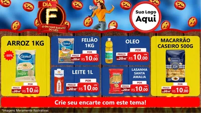 Modelo de TV para TV Horizontal com o tema Dia F - O Dia Mais Barato Do Mês para Supermercado