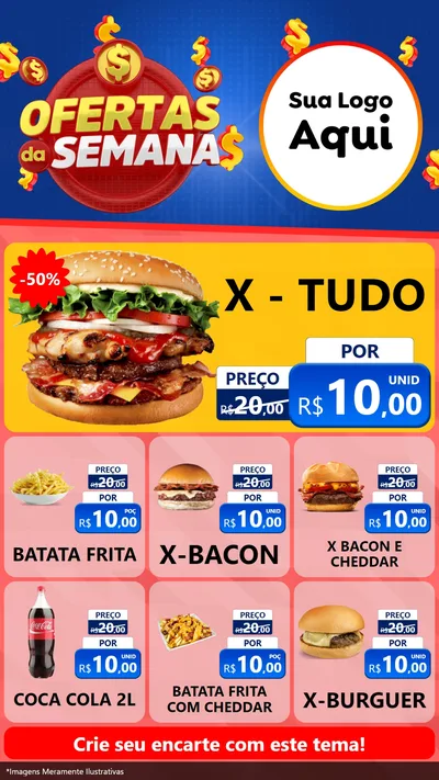 Modelo de Rede Social para Stories com o tema Ofertas Da Semana para Hamburgueria