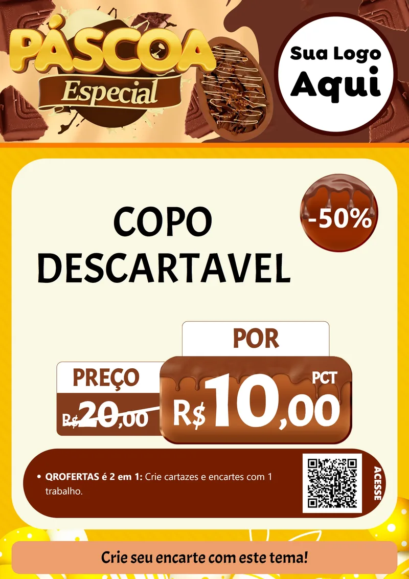 Modelo de Cartaz para Cartaz A4 Vertical com o tema Páscoa Especial para Embalagens