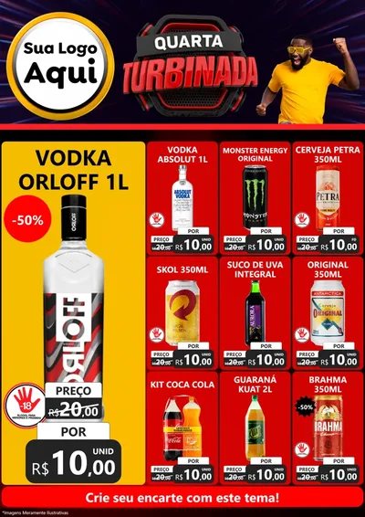 Modelo de Encarte para Encarte A4 Vertical com o tema Quarta Turbinada para Distribuidora de bebidas