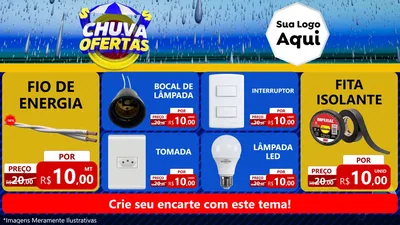 Modelo de TV para TV Horizontal com o tema Chuva de Ofertas para Materiais Elétricos