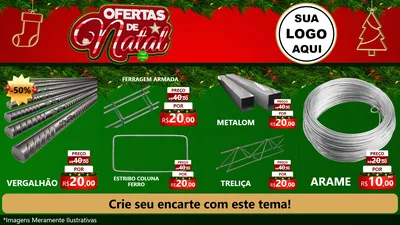 Modelo de TV para TV Horizontal com o tema Ofertas de Natal para Ferragens
