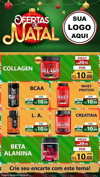 Modelo de TV para TV Vertical com o tema Ofertas de Natal para Suplementos alimentares