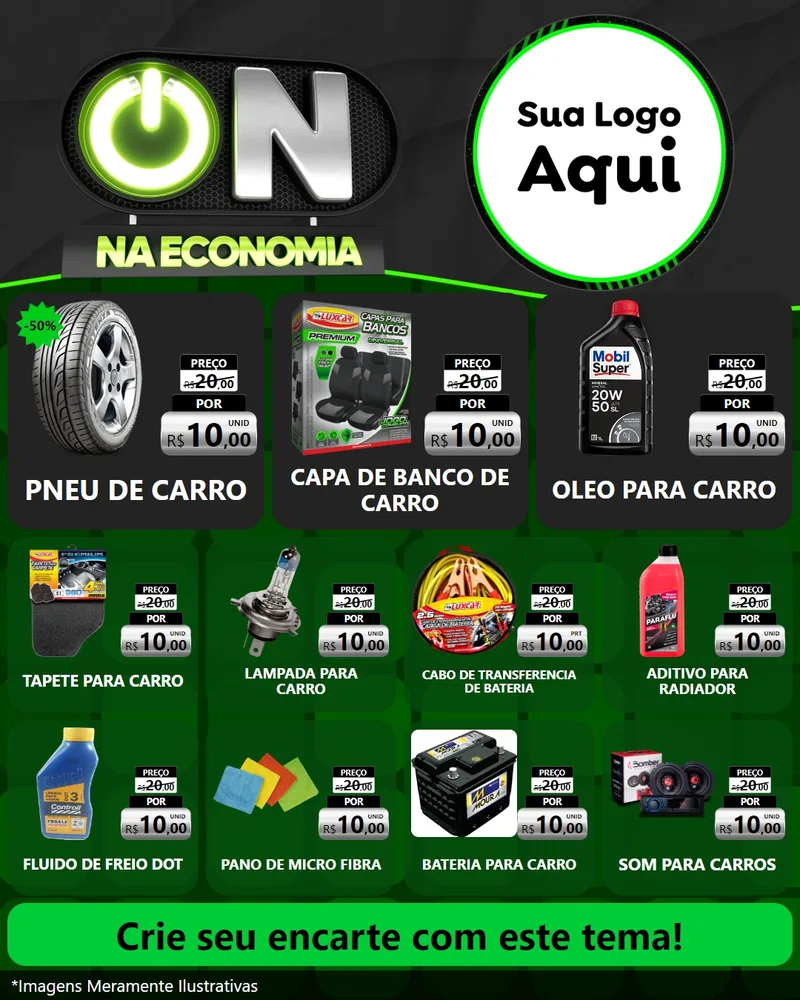Modelo de Rede Social para Feed Instagram com o tema On Na Economia para Auto peças