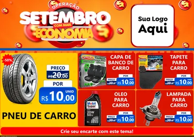 Modelo de Encarte para Encarte A4 Horizontal com o tema Operação Setembro Com Muita Economia para Auto peças