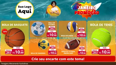 Modelo de TV para TV Horizontal com o tema Janeiro de Promoção para Artigos Esportivos