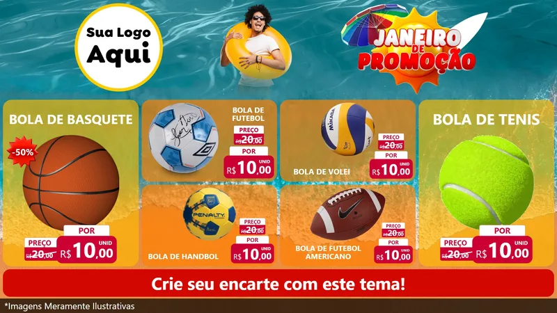 Modelo de TV para TV Horizontal com o tema Janeiro de Promoção para Artigos Esportivos