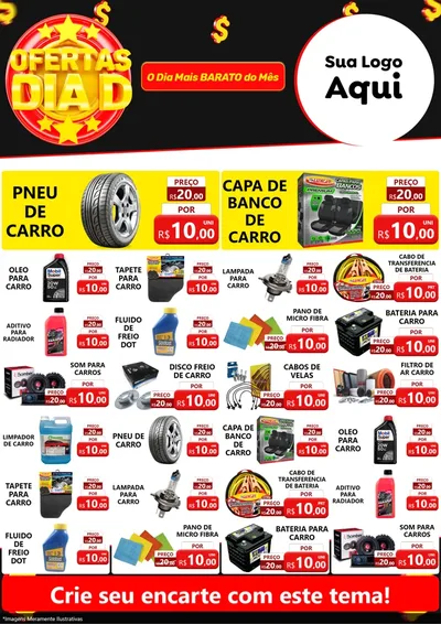 Modelo de Encarte para Encarte A4 Vertical com o tema Dia D para Auto peças