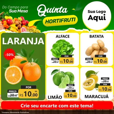 Modelo de Rede Social para Feed Facebook com o tema Quinta hortifruti para Hortifrúti