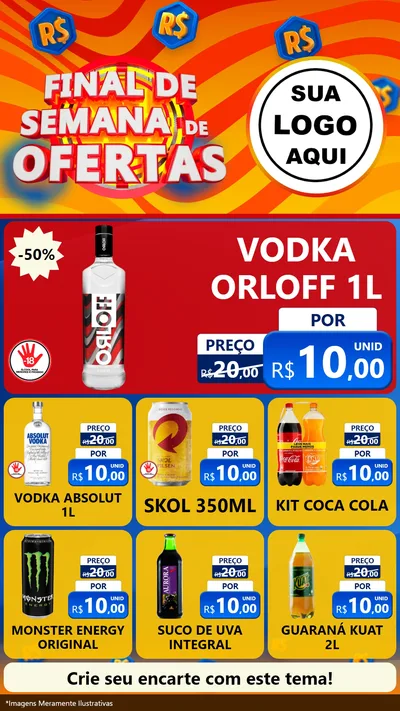 Modelo de Rede Social para Stories com o tema Final de Semana de Ofertas para Distribuidora de bebidas