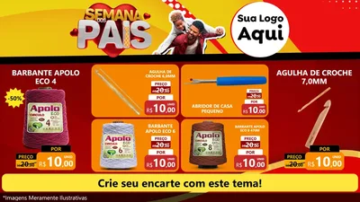 Modelo de TV para TV Horizontal com o tema Semana Dos Pais para Armarinho e Aviamentos