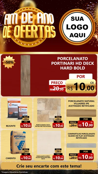Modelo de Rede Social para Stories com o tema Fim de Ano de Ofertas para Pisos e revestimentos