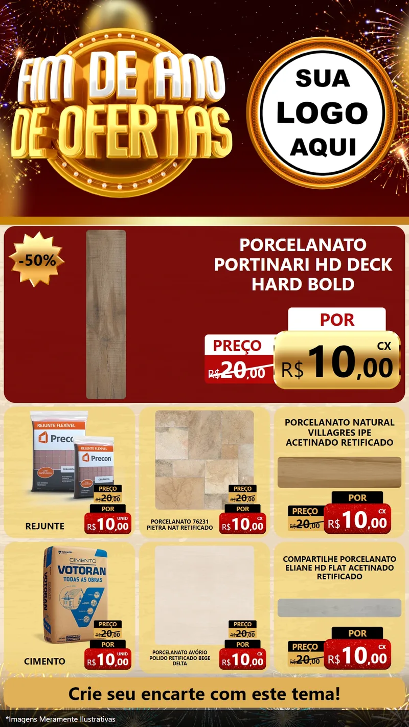 Modelo de Rede Social para Stories com o tema Fim de Ano de Ofertas para Pisos e revestimentos