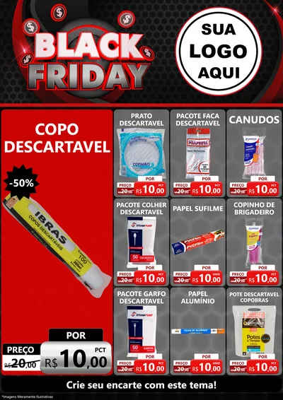 Modelo de Encarte para Encarte A4 Vertical com o tema Black Friday para Embalagens