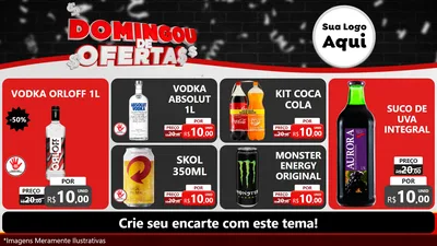 Modelo de TV para TV Horizontal com o tema Domingou de Ofertas para Distribuidora de bebidas