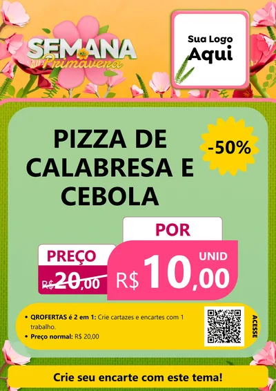 Modelo de Cartaz para Cartaz A4 Vertical com o tema Semana da Primavera para Pizzaria