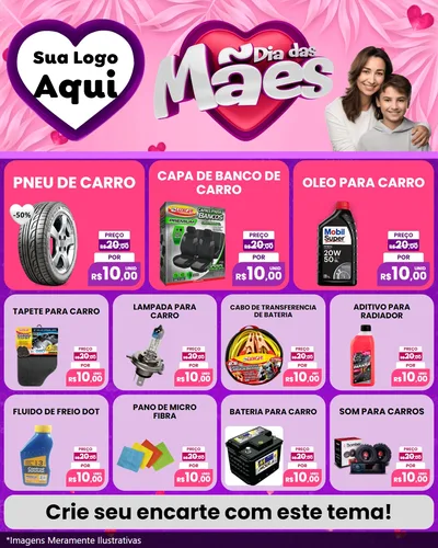 Modelo de Rede Social para Feed Instagram com o tema Dia das Mães para Auto peças