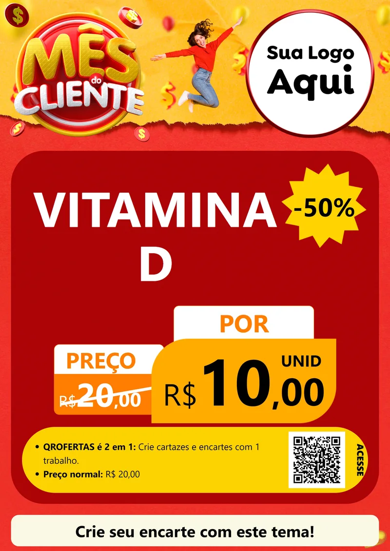 Modelo de Cartaz para Cartaz A4 Vertical com o tema Mês do Cliente para Farmácia