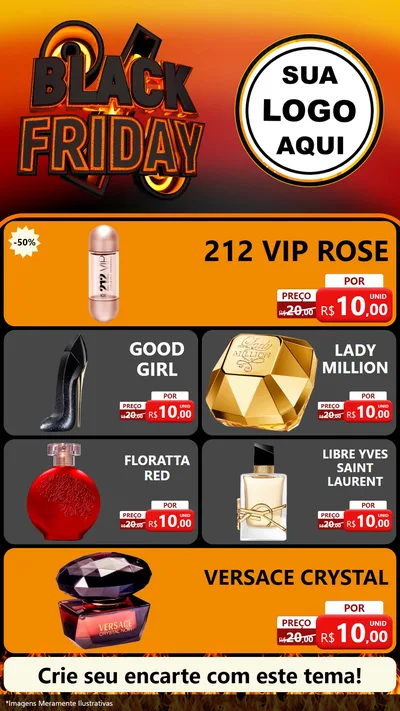 Modelo de TV para TV Vertical com o tema Black Friday para Perfumes