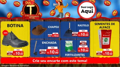 Modelo de TV para TV Horizontal com o tema Dia T - O Dia Mais Barato Do Mês para Agropecuária