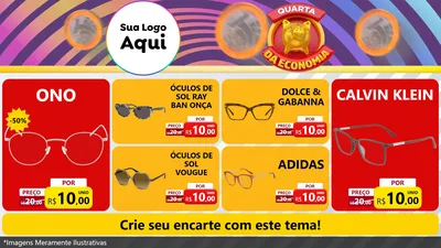 Modelo de TV para TV Horizontal com o tema Quarta da Economia para Óticas
