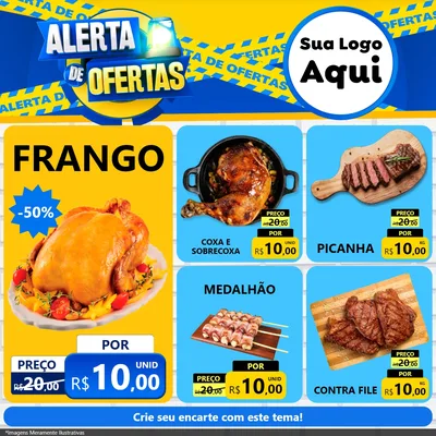 Modelo de Rede Social para Feed Facebook com o tema Alerta de Ofertas para Assados