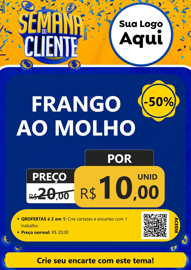 Modelo de Cartaz para Cartaz A4 Vertical com o tema Semana do Cliente para Restaurante