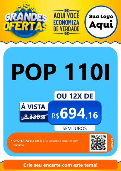Modelo de Cartaz para Cartaz A4 Vertical com o tema Grandes Ofertas para Concessionaria de Motos