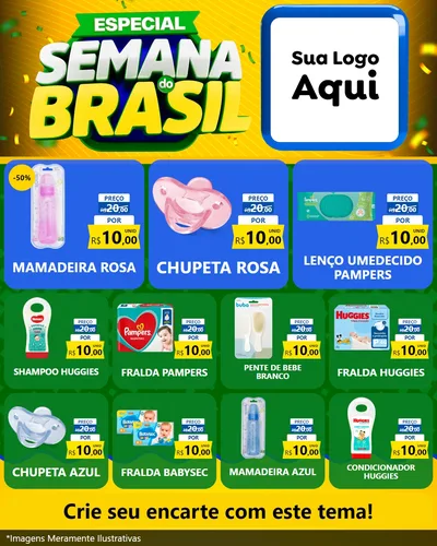 Modelo de Rede Social para Feed Instagram com o tema Especial Semana do Brasil para Bebês