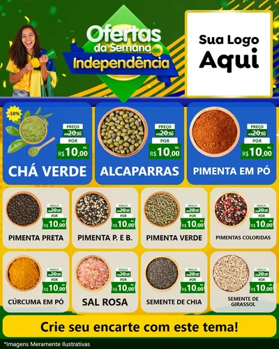 Modelo de Rede Social para Feed Instagram com o tema Ofertas da Semana da Independência para Produtos Naturais
