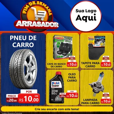 Modelo de Rede Social para Feed Facebook com o tema Fim De Semana Arrasador para Auto peças