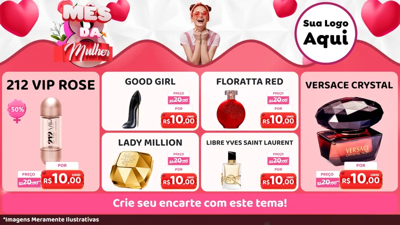 Modelo de TV para TV Horizontal com o tema Mês da Mulher para Perfumes