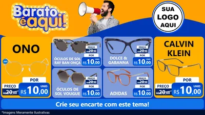 Modelo de TV para TV Horizontal com o tema Barato é aqui para Óticas