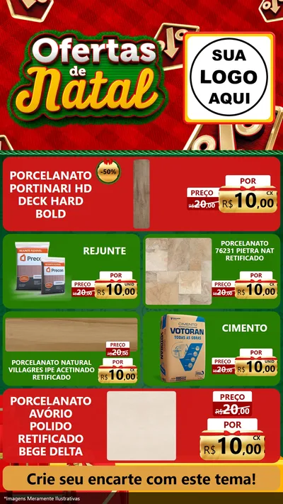 Modelo de TV para TV Vertical com o tema Ofertas de Natal para Pisos e revestimentos