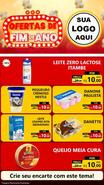 Modelo de TV para TV Vertical com o tema Ofertas de Fim de Ano para Frios e Laticínios